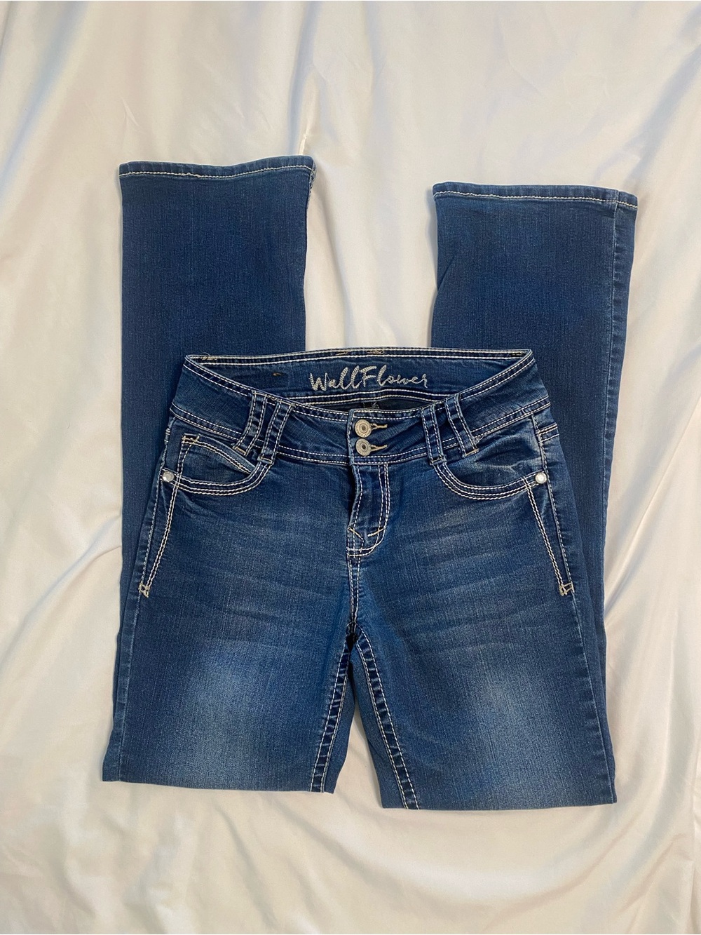 Wallflower Dark Blue Stretch Bootcut Jeans